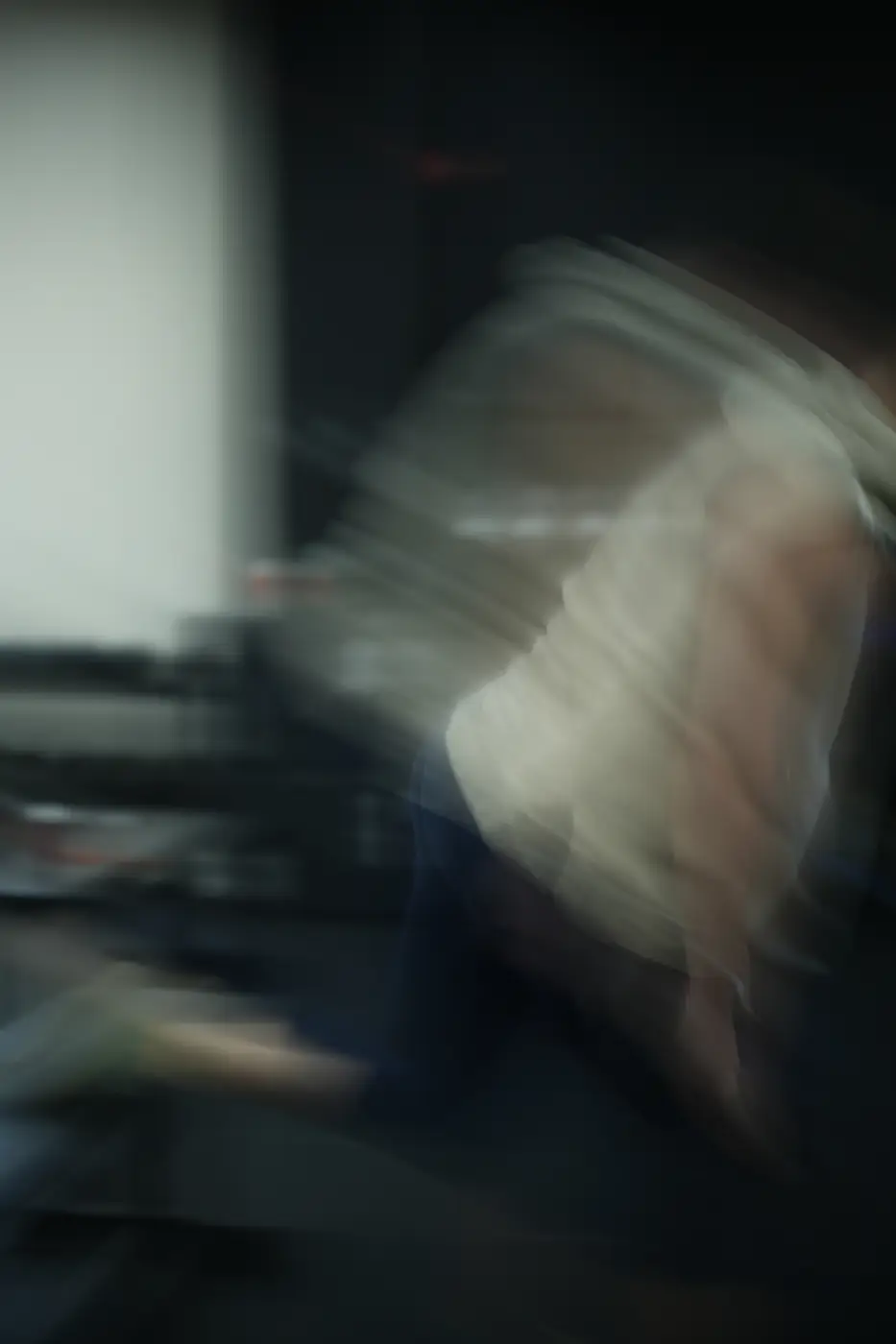 Athlete mid-lift, motion blur