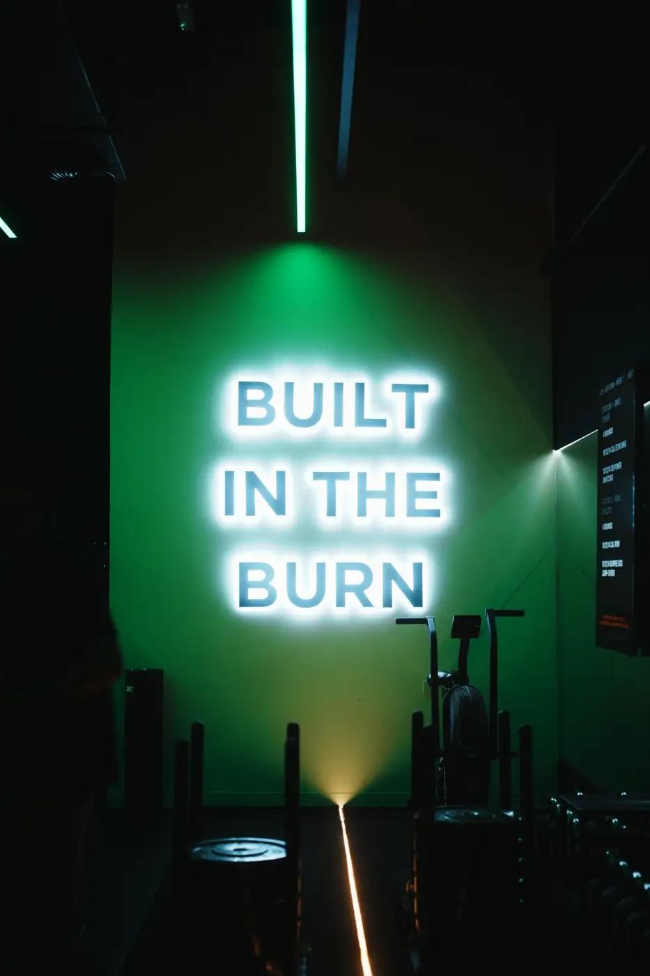 Built in the Burn neon sign