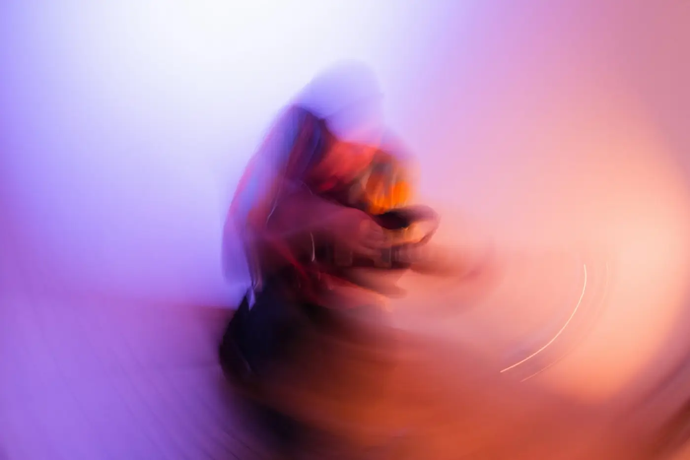Boxer in motion, long exposure