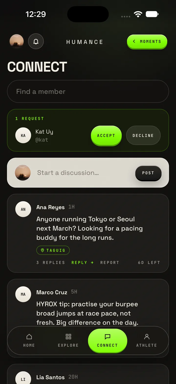 Connect: member requests and a discussion thread